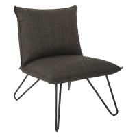 OSP Home Furnishings RVR51-M48 Riverdale Chair in Asphalt with Black Legs